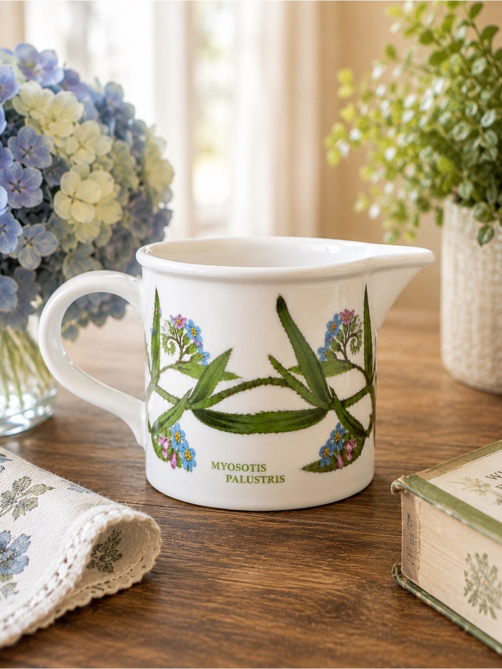 Portmeirion Botanic Garden Forget-Me-Not Creamer Pitcher Made in England